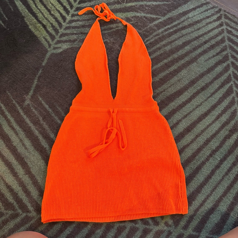 SHONDEL AZORES ORANGE KNIT DRESS / cover-up